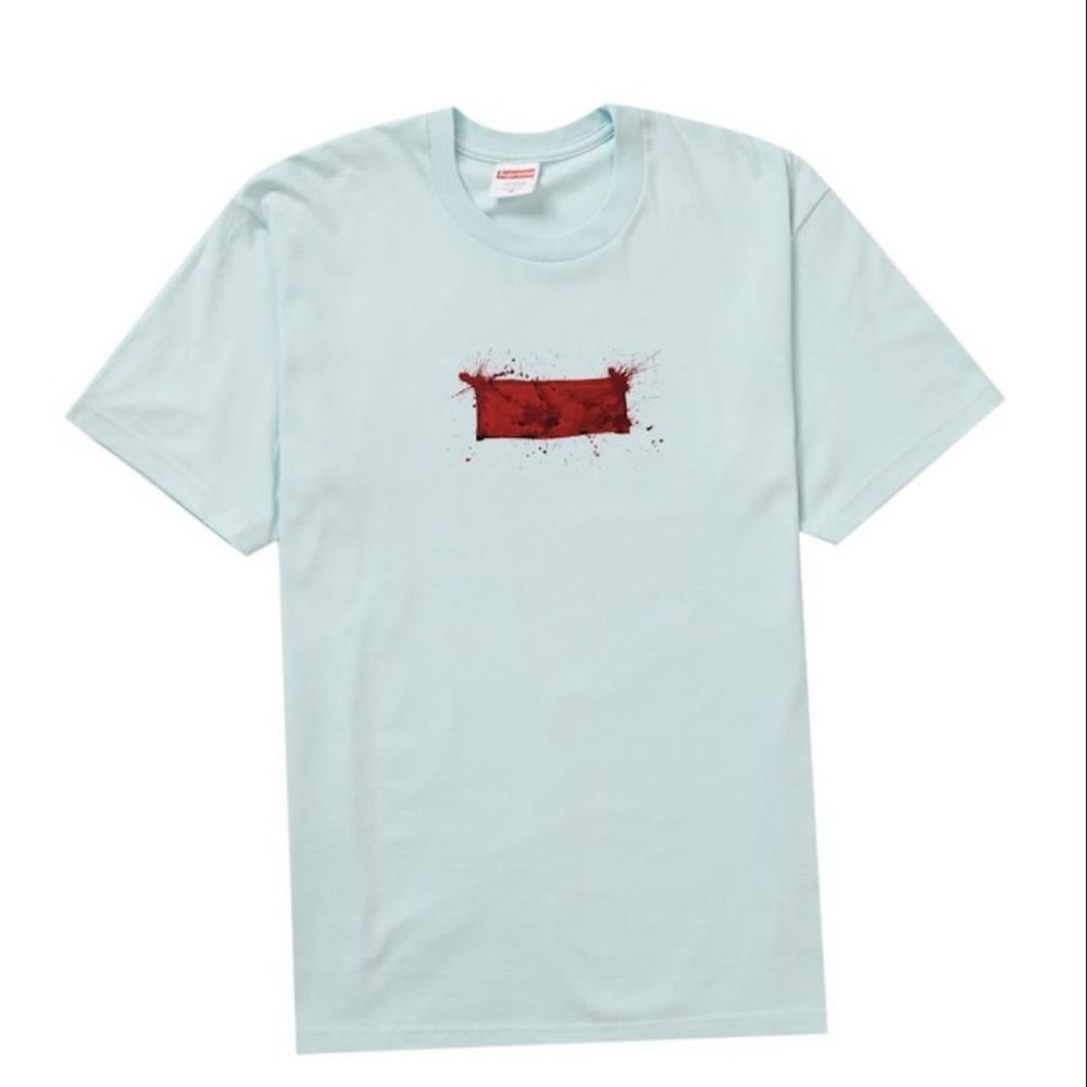 Supreme Ralph Steadman Box Logo Tee Pale Blue S Blood Bogo T-Shirt Small